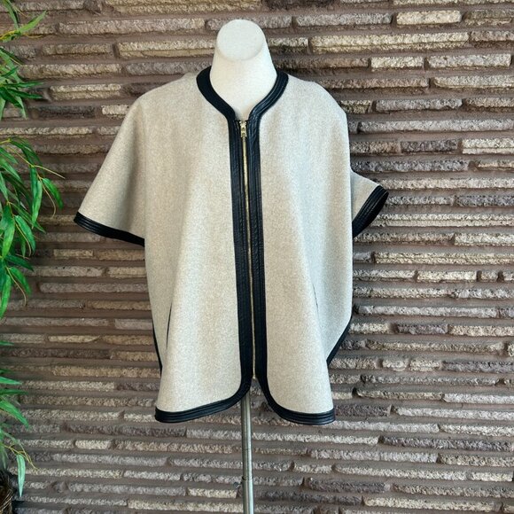 Marc New York Full Zip Poncho Jacket With Black Trim - Picture 8 of 8